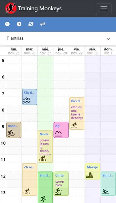 Training Monkeys | Calendario Atleta Semanal Claro